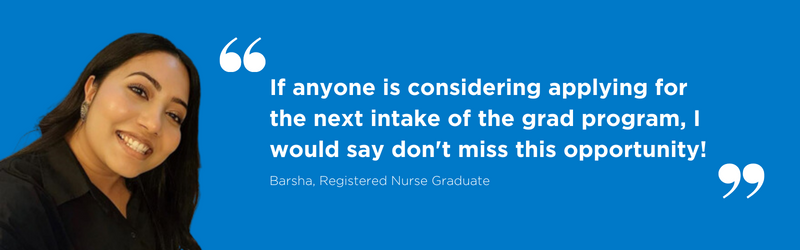 Quote from Barsha, RN Grad